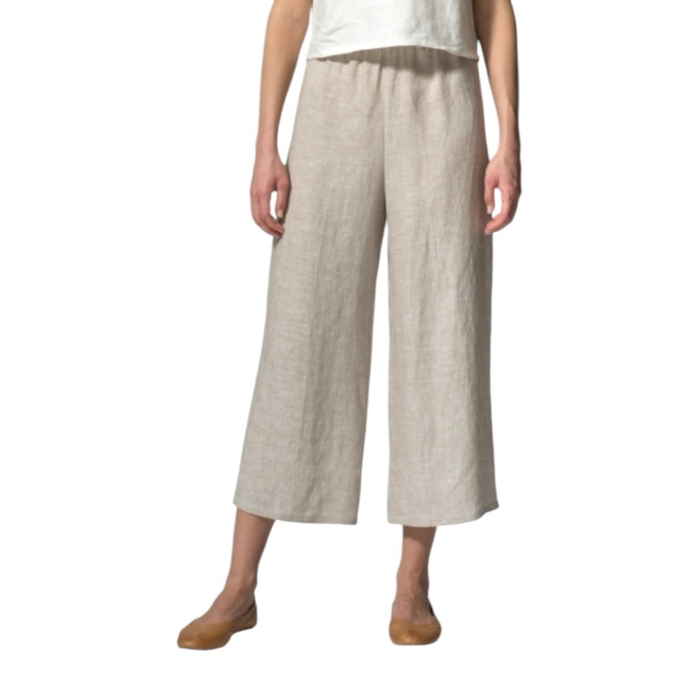 NEW J Jill Womens Size Large Mink Tan Khaki Wide Leg Cropped Pants
